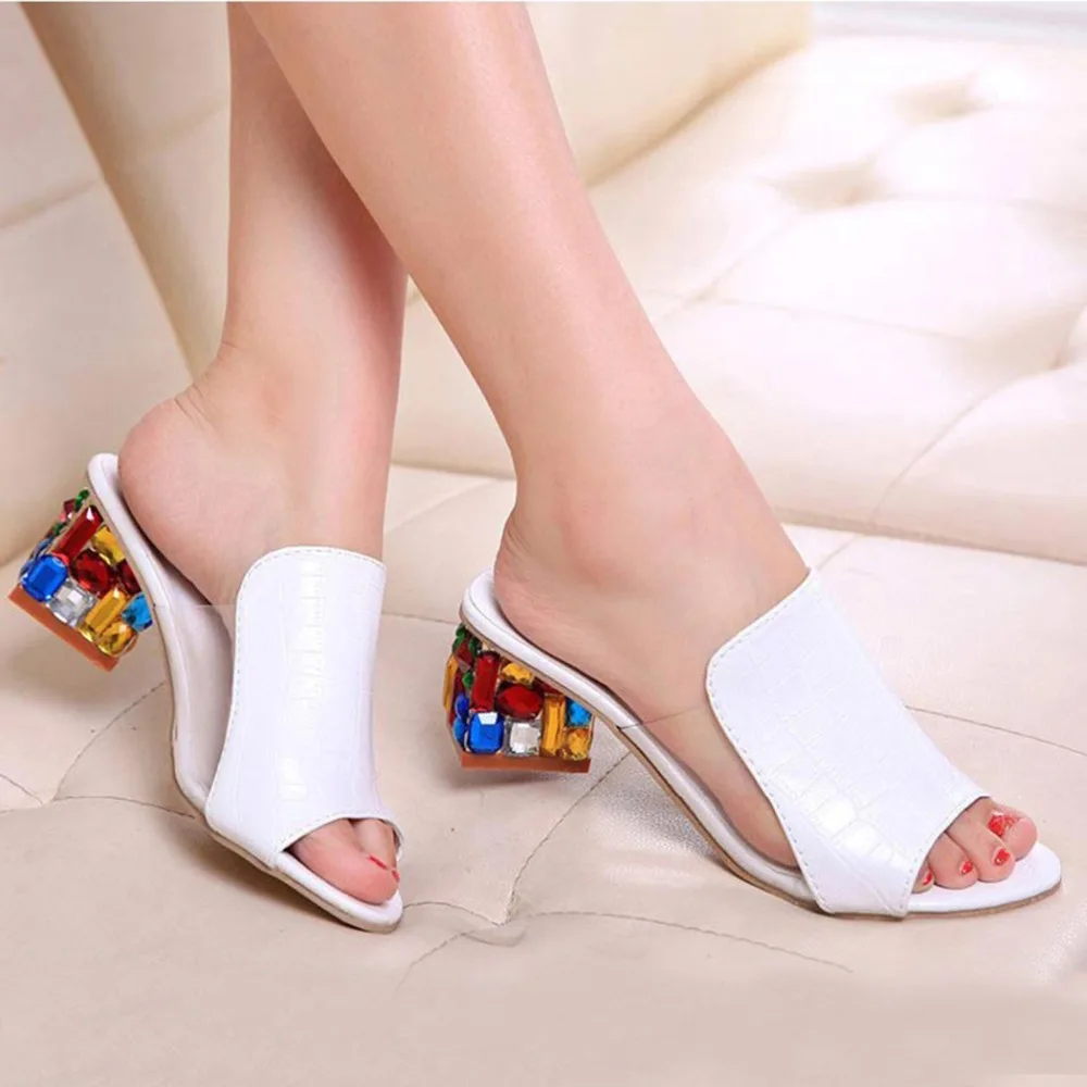 

Fashion Heel Sandals Women Flats Flower Elegant Peep Toe Sandals ,Female Slippers For Ladies, Mixed color , black, white