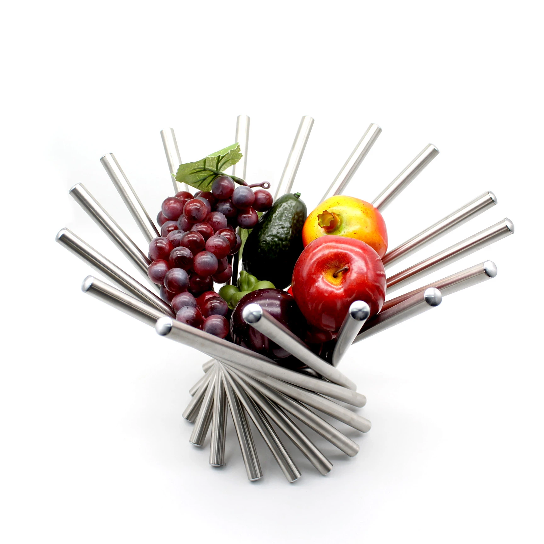 

Stainless Steel Folding Rotation Fruit Basket, Metal Fruit Bowl Fruit Holder, Sliver