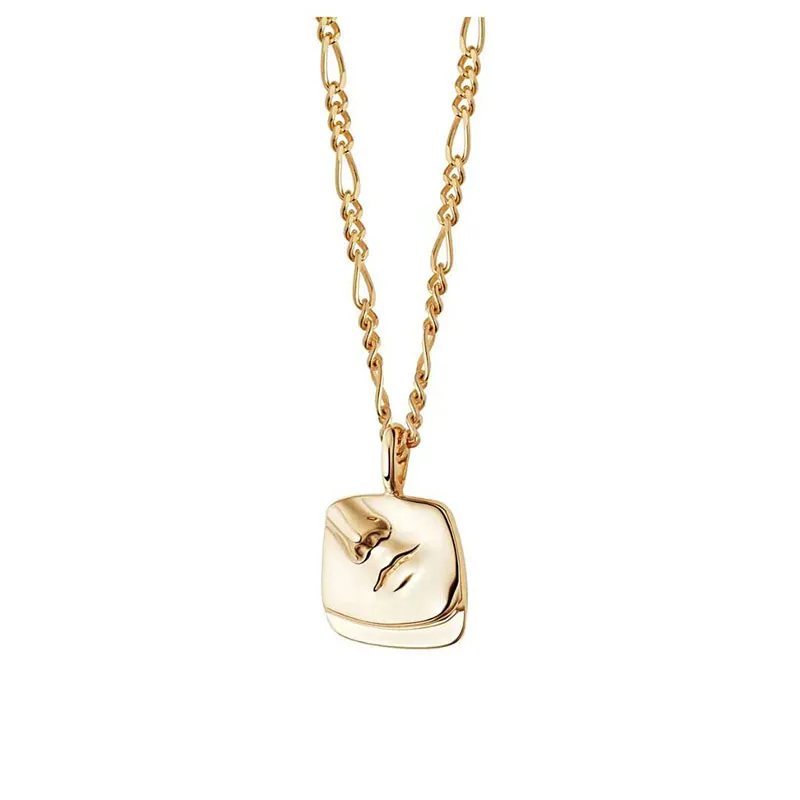 

Fashion Personality Golden 3D Face Design Pendant Charm Necklace for Women, Gold