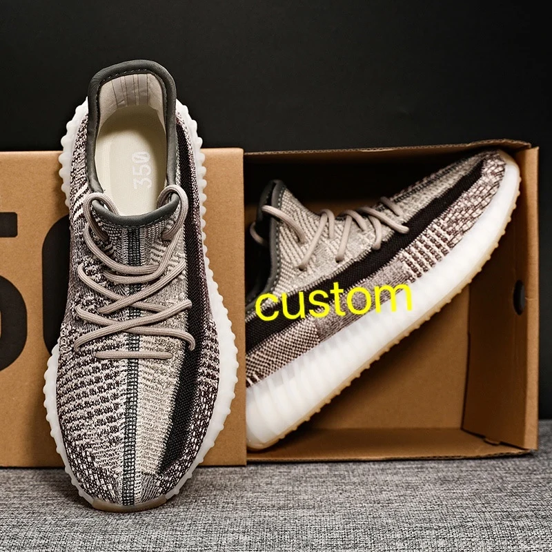 

with logo & boxes reflective yeezys sports pink synth shoes men women running footwear zapatillas sneakers yeezy 350 v2 slides