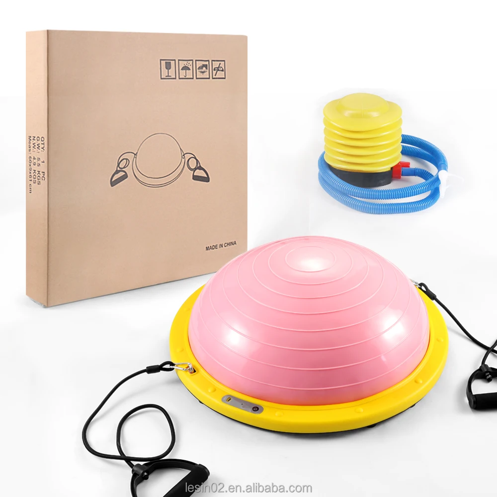 

Half Exercise Yoga Balance Trainer Ball with Button, Pink yellow/purple orange