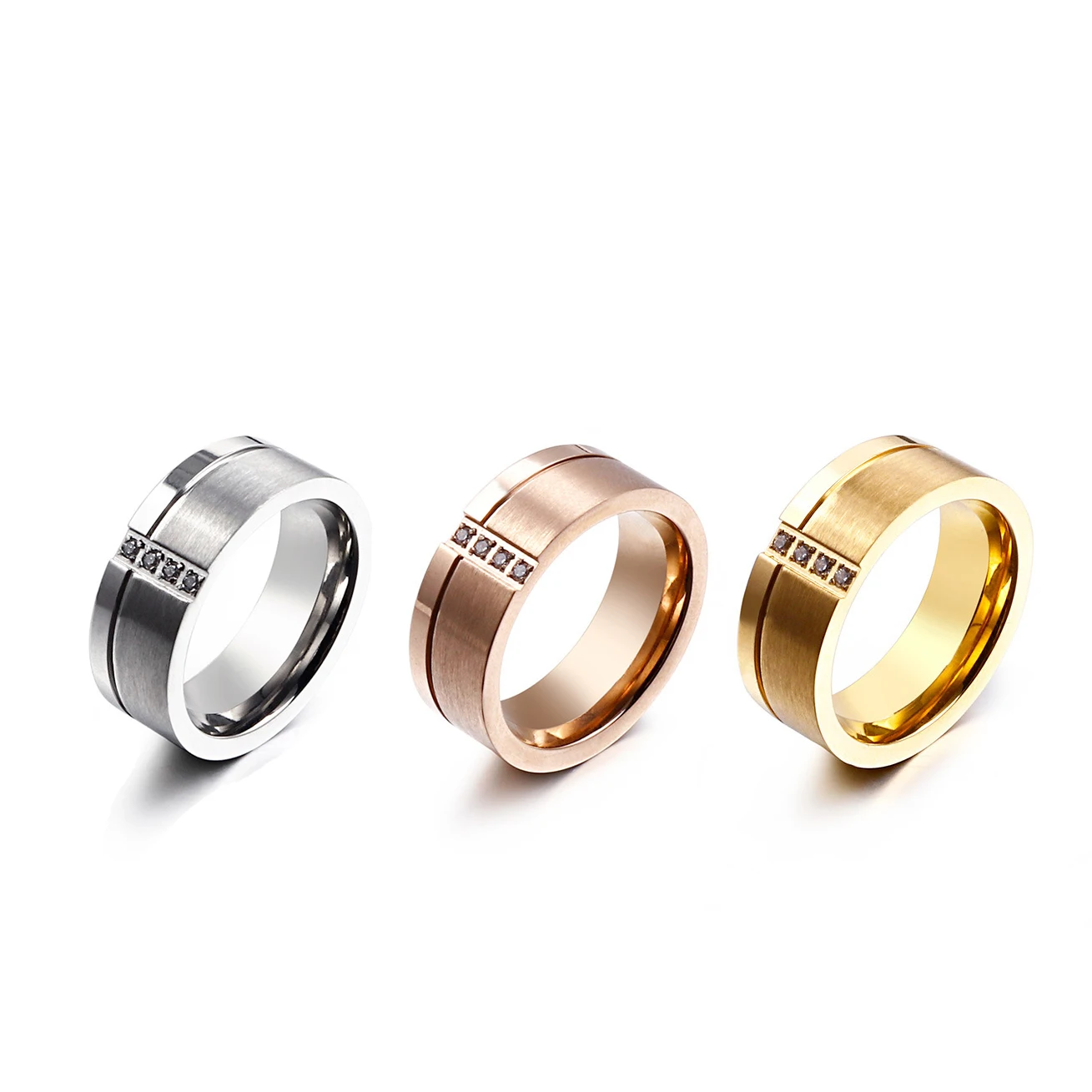 

Factory Direct Rose Gold Golden Diamond Men's Fashion Creative Stainless Steel Ring