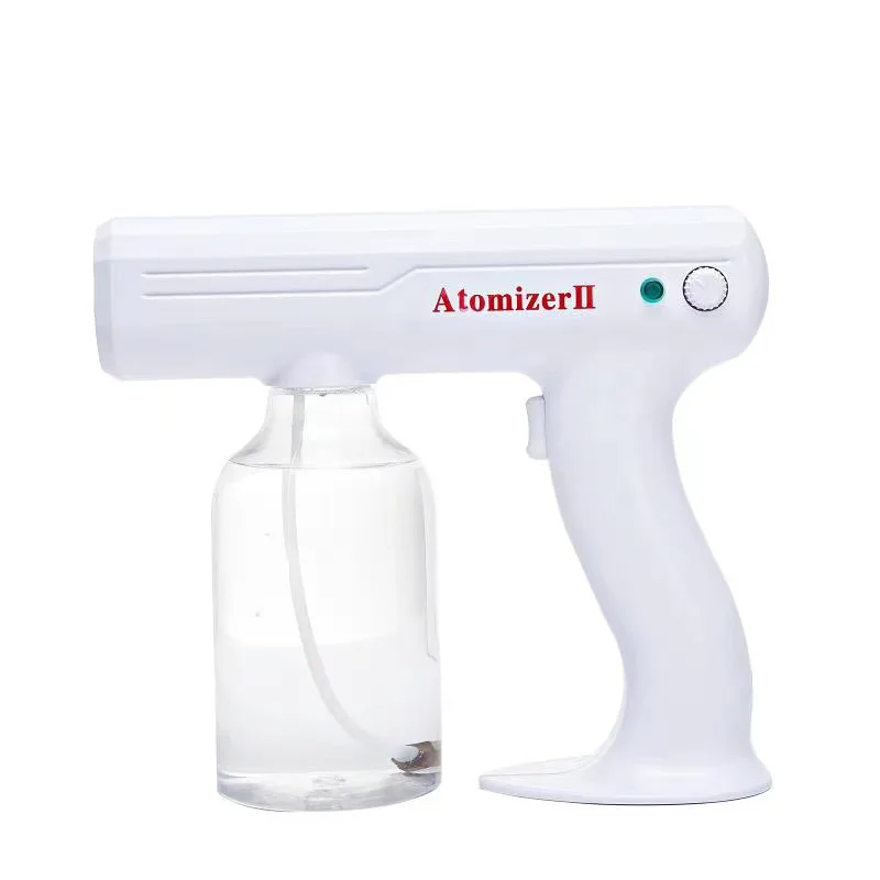 

Wireless disinfection spray gun cordless sanitizing blue ray nano disinfecting spray gun for sterilization for car home office, White