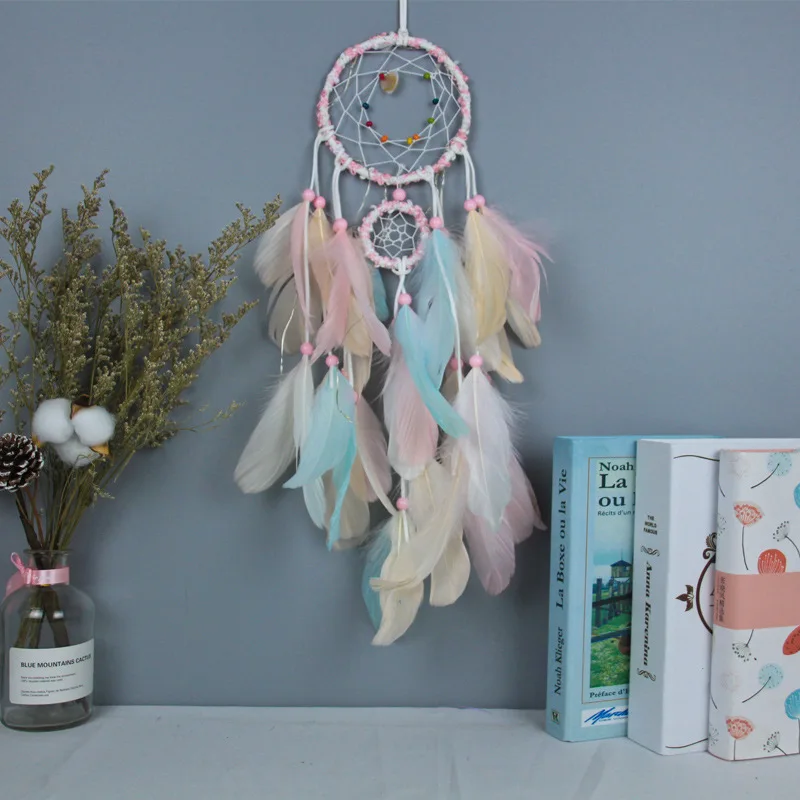 

Multicolor Tassel Dream Catcher Wall Decor Net Bohemian Style Handmade Feather Pendant Macrame Wall Hanging