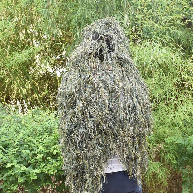 

Hunting 3D Sniper Camouflage Ghillie Head Cover Desert Woodland Decoration Netting Ghillie Suit Clothing for Camping Fishing Bir, Desert camo/woodland