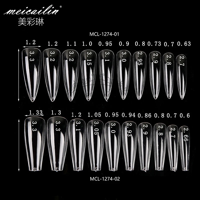 

500pcs clear fale nails press designs /flat nail tips for nail decoration, 6 colors