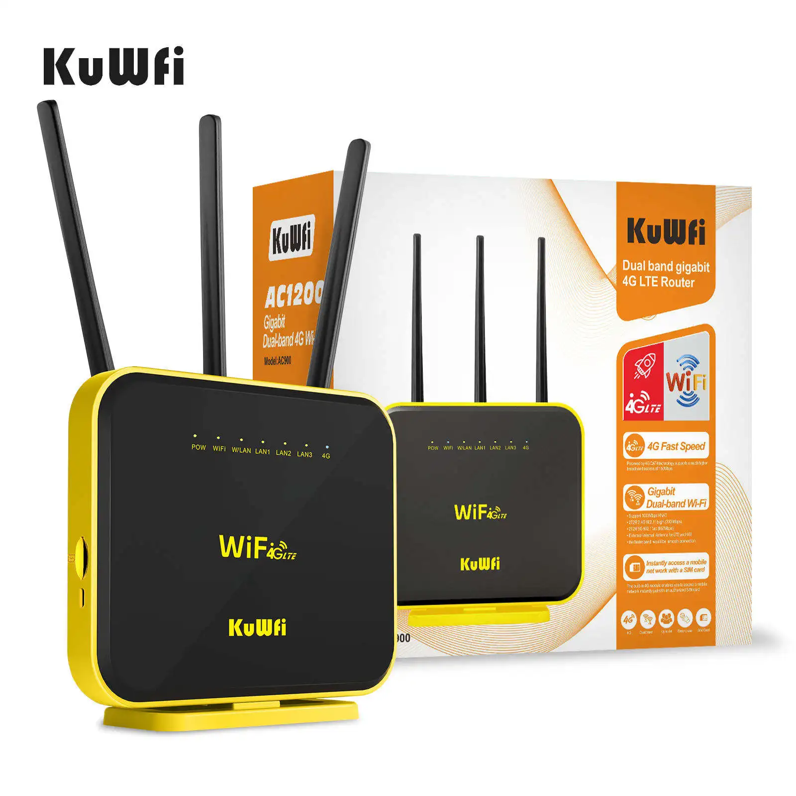 

Gigabit 5GHz WiFi Router 1200Mbps dual band 3G/4G LTE SIM Card Wireless Router