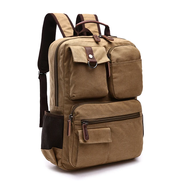 

wholesale hot sale vintage men canvas daypack travel backpack rucksack canvas, As picture/customize colors