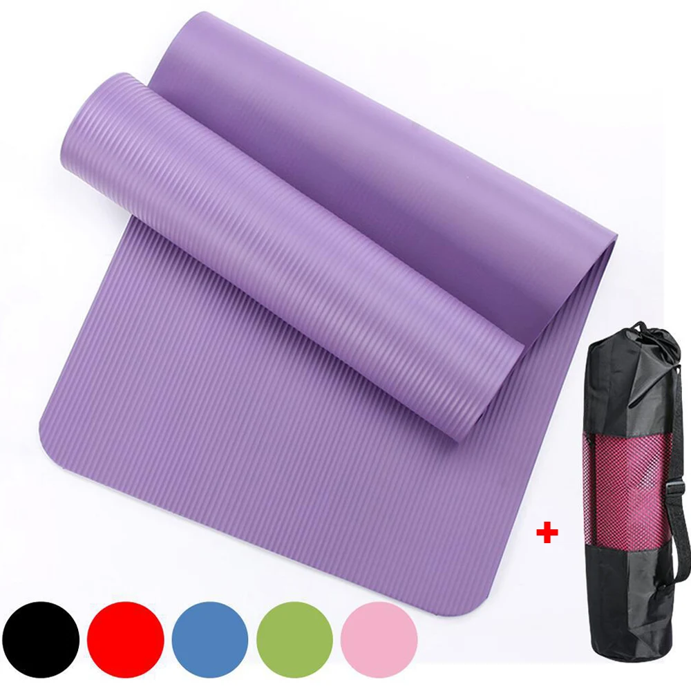 

NBR Yoga Anti-skid 183*61cm Non-slip 10MM Thick Pad Pilates Mat Outdoor Gym Exercise Fitness Free Carry Rope X37WB
