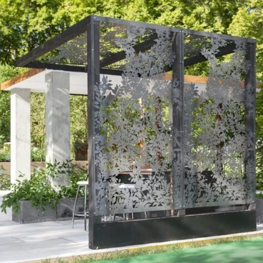 

Beautiful leaf patterns Laser cut steel decorative screening,metal pergolas, Any ral colour