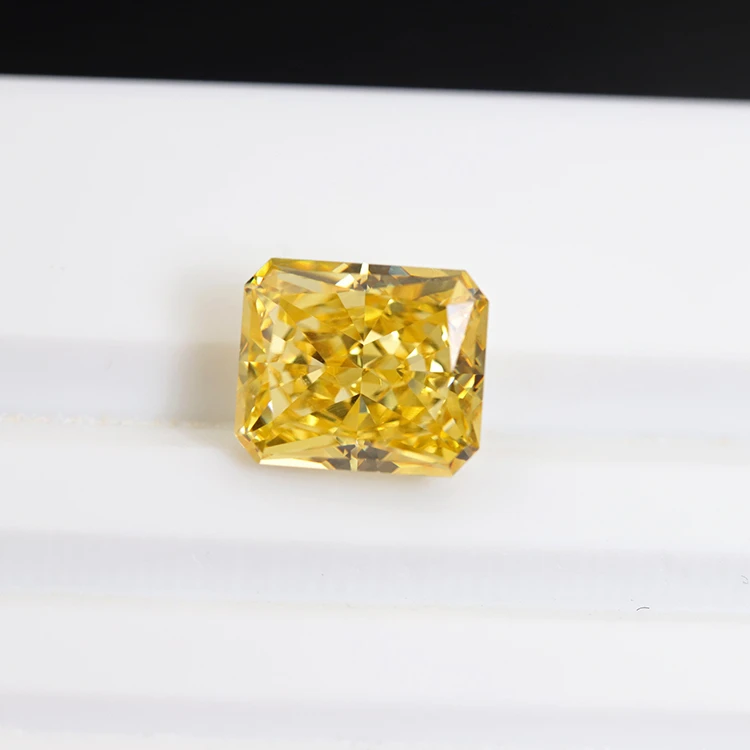 

Wholesale 5a quality loose gemstone new product ice flower cut yellow color cz stone cubic zirconia
