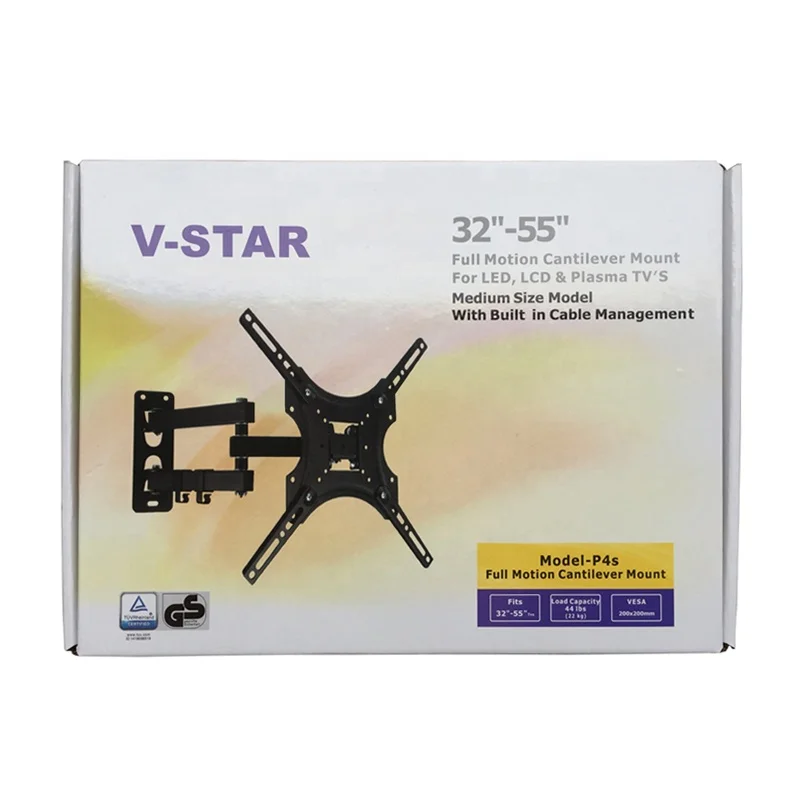 

V-STAR TV Wall Mount for 32"-55" Wall Mount TV Bracket with Swivel & Extends TV stand