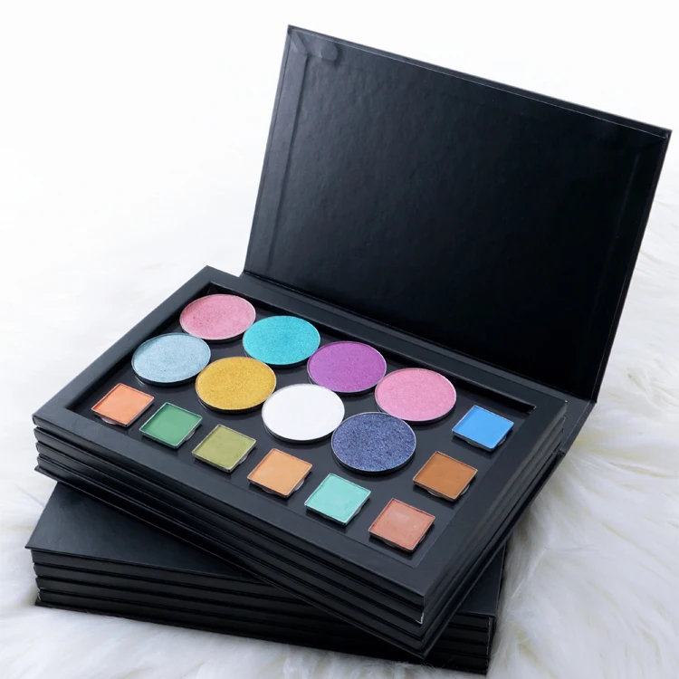 

New design OEM/ODM Private label 4 layers large empty magnetic eyeshadow paper palette shaped like a book