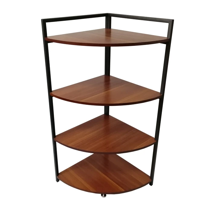 

Antique appearance wall corner storage and organizer system