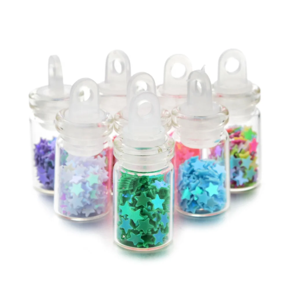 

Mixed color Feeding Bottle Charms Color star pendant Small Baby Nipple Bottle For Jewelry Making Decoration