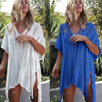 

2022 Wholesale mesh crochet beach cover up wear swimsuit beach coverups for women