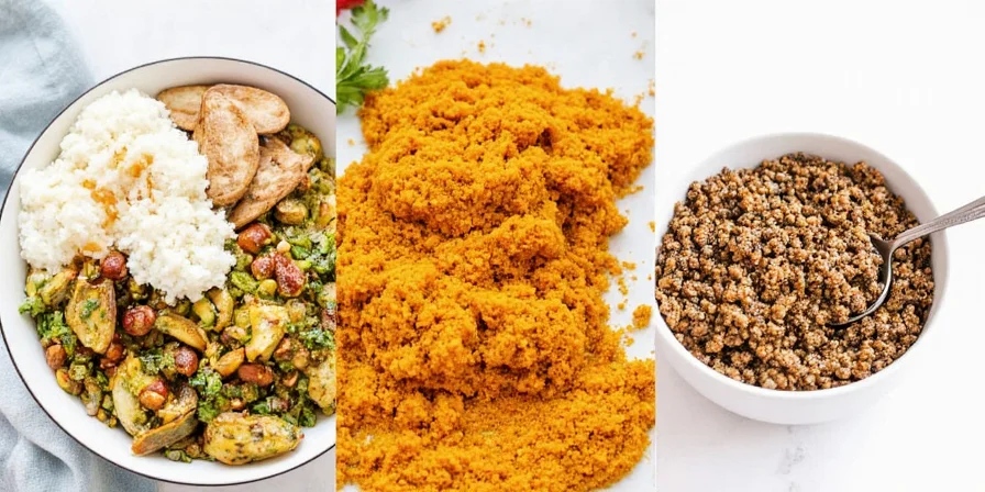 A selection of quick curry dishes prepared and plated