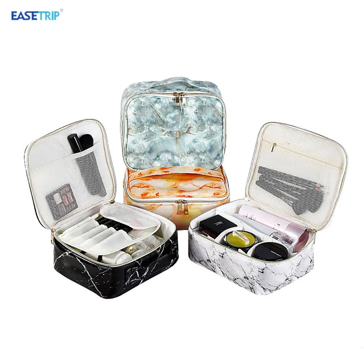 

Custom Cheap Marble Cosmetic Case Bag Designer Personalized Target Makeup Bags for Travel, Marble white