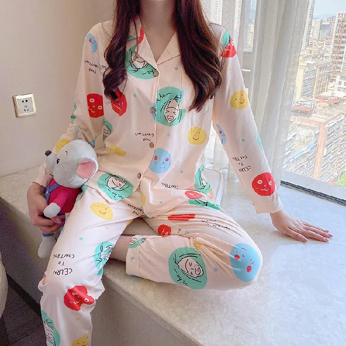 

Lady Terno Sleep Wear Baju Tidur Import Daster Wanita Piyama De Mujer Damen Pyjama Long Pajama Set Daster Sleepwear For Women