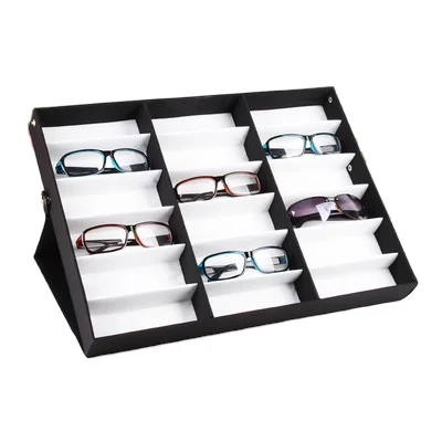 

Luxury Leather Optical Eyewear Display Tray Eyeglasses Sunglasses Organizer Storage Box Glasses Display Case