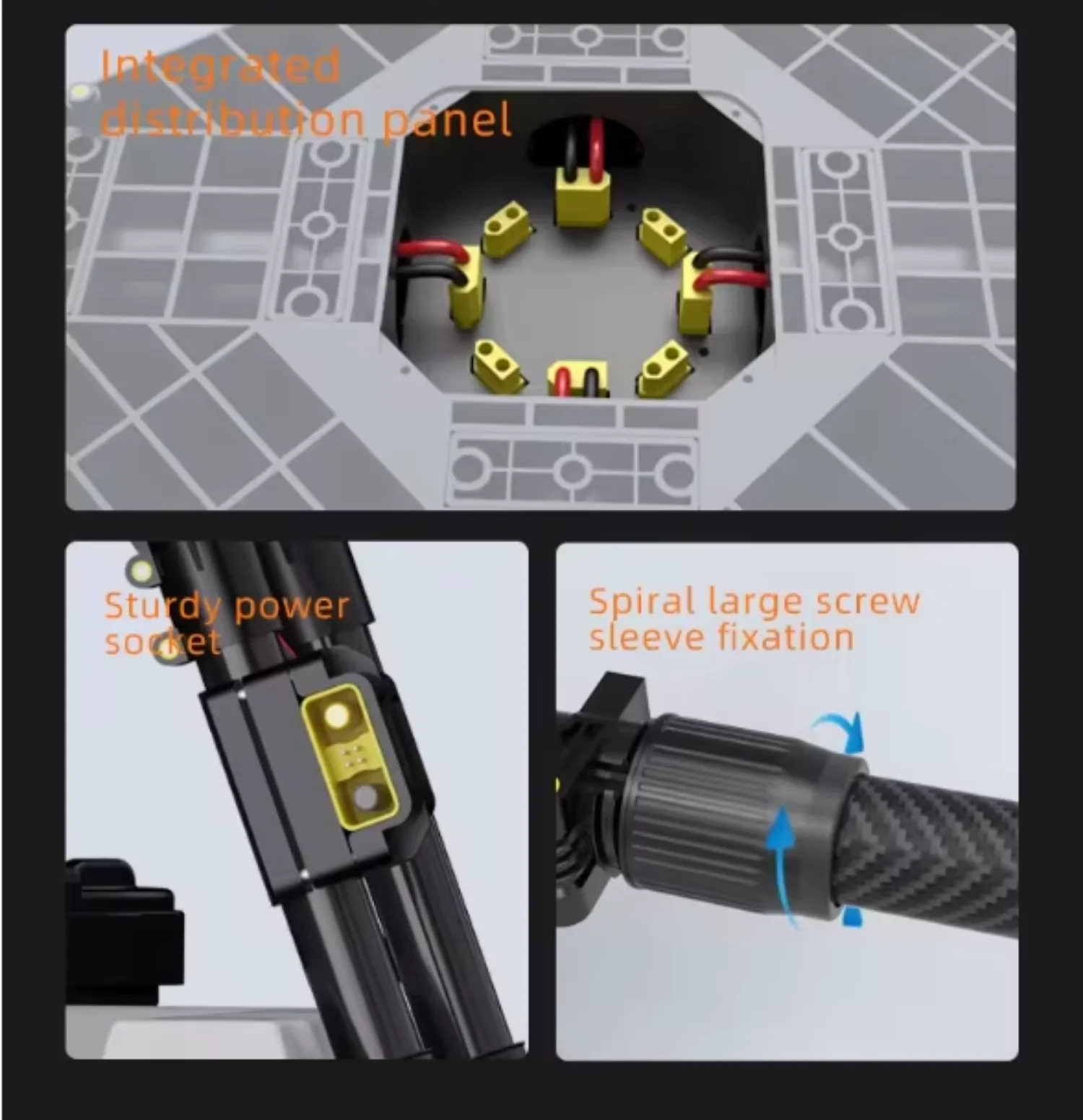 EV616 Drone Frame Useful Genuine Repair Parts Carbon Fiber Small Light Cargo Delivery Adult DIY Drone Frame Flight Assembly