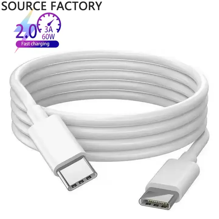 

OEM 20V 3A 60W PD 2M Type C Cable Quick Charge 2.0 For Huawei Samsung Note 9 USB C Wire Fast Charging Cord Charger Cable