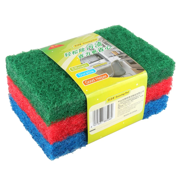 Nylon Polyester Scouring Pad Green Material Scouring Abrasive Pad