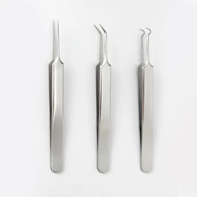 

3 PCS Professional Stainless Steel Blackhead Acne Needles Tweezer Remover set, Silvery