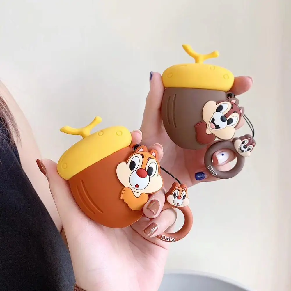 

3D cute squirrel Chip Dale Wireless Wireless Headset Silicone Cover Case For Airpods 1 2, Colorful