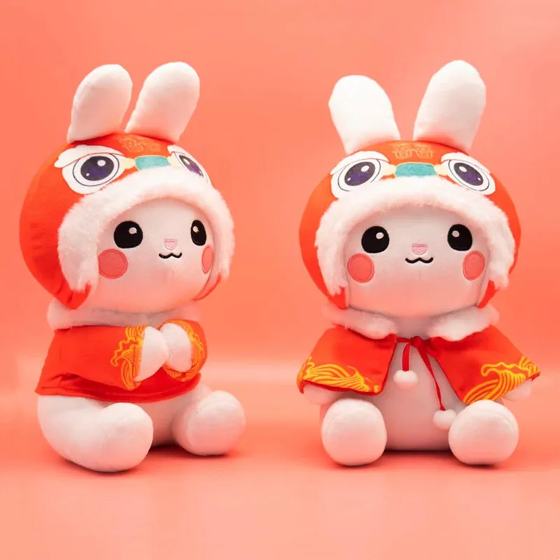 

2023 Chinese New Year Gift Mascot Cute Soft Plush Rabbit Stuffed Animal Plush Bunny Toy