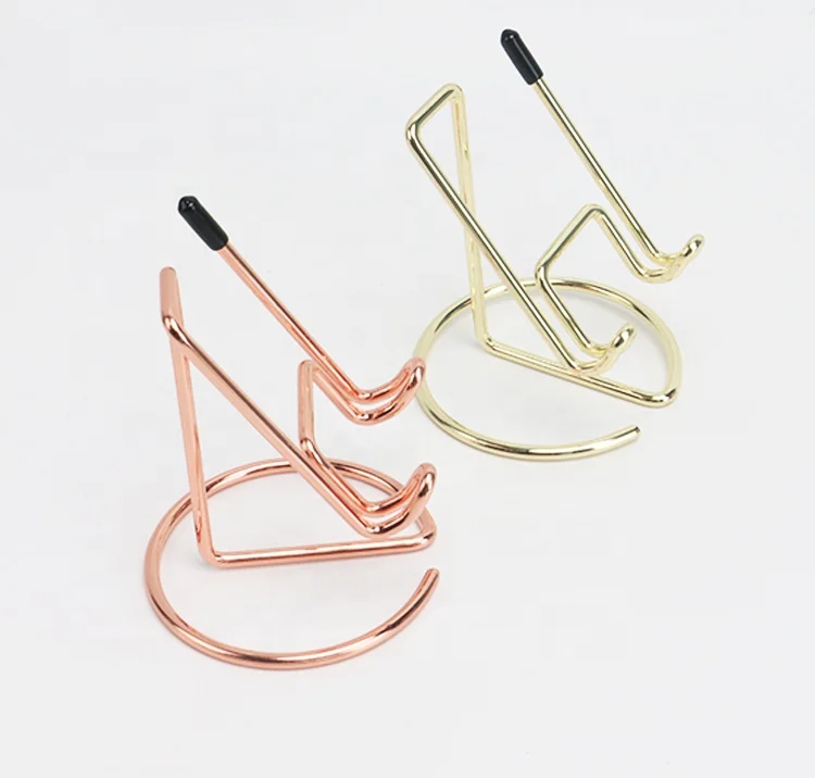 

YS0401F Durable Custom Wire Plating Golden Photo Frame Display Folding Tablet Kindle Stand Metal Cell Mobile Phone Holder, Golden , rose golden