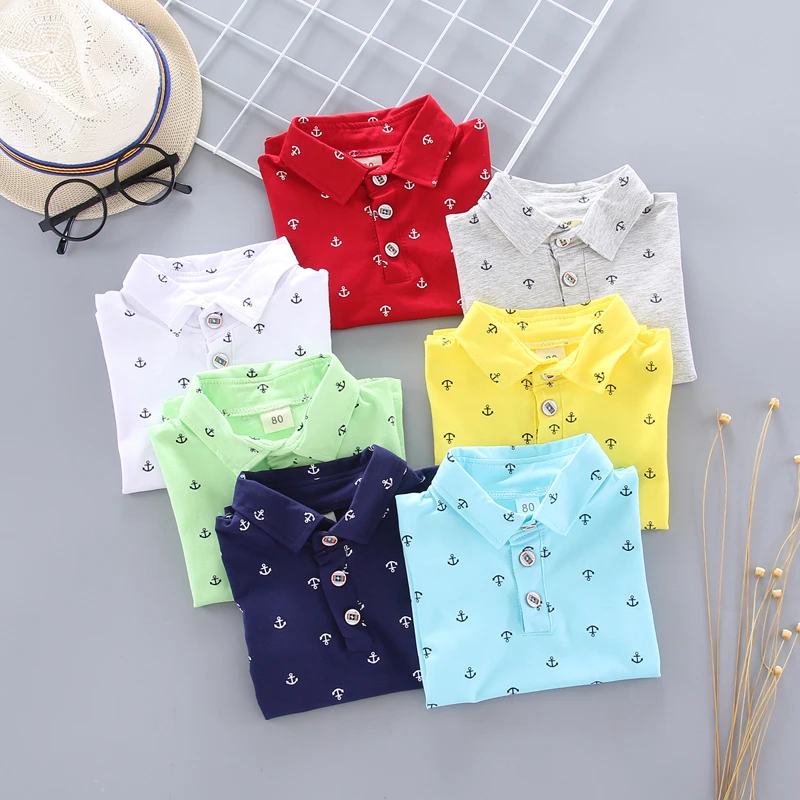 

Short-sleeved POLO shirts for boys and knitted T-shirt tops for children ages 1 to 5 in 2022 shirts for kid