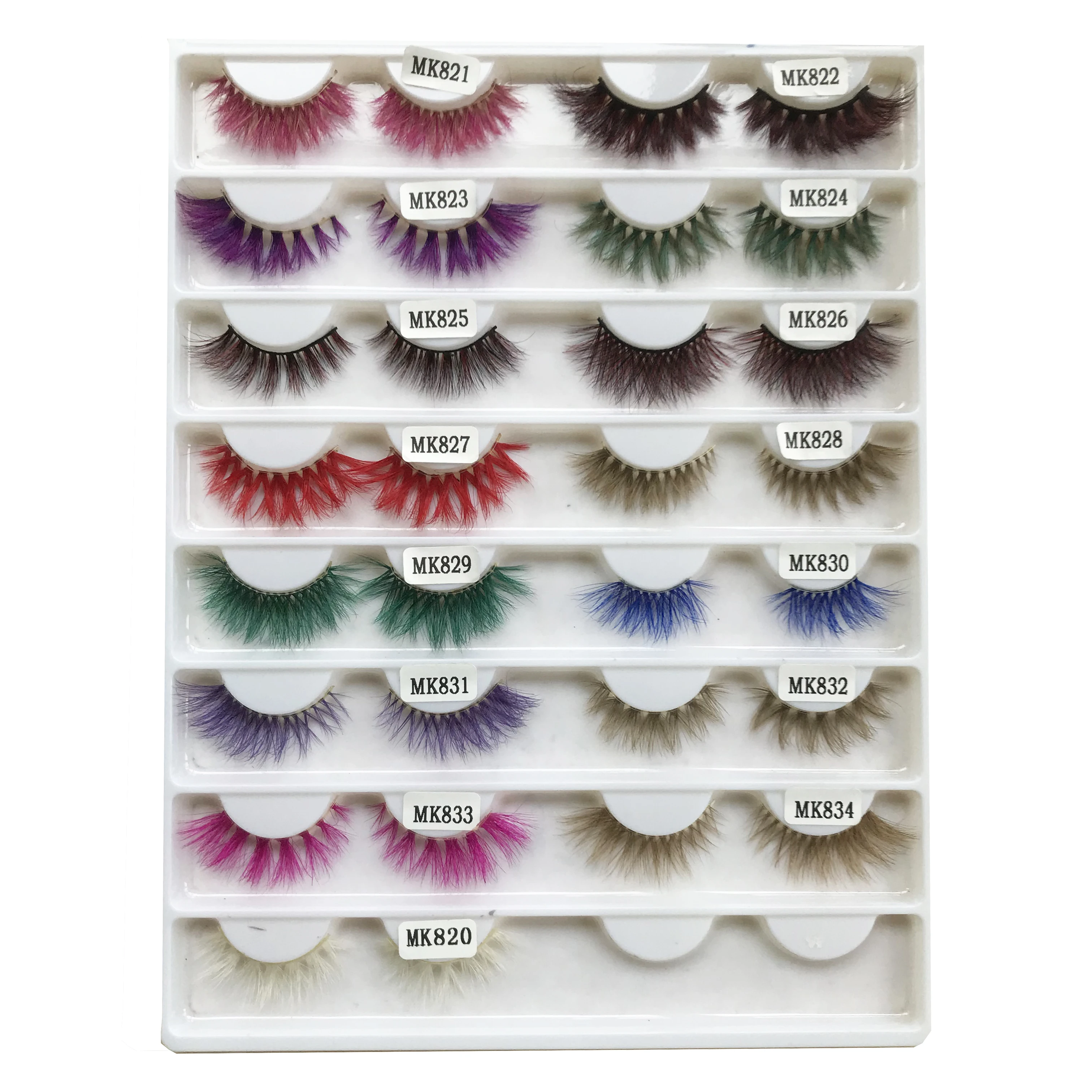 

Carlina private label lashes cases super soft band 18mm 20mm 23mm natural 5d 3d fluffy color mink eyelash, Multiple colors