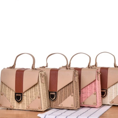 

2021 New Design Eco-friendly Portable Casual Rattan Large Tote Bag Lady Straw Handbag, Natural