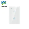 USA asnz smart life wll off wirefree zigbee tuya app concave key capacitive abs glass wall touch switch