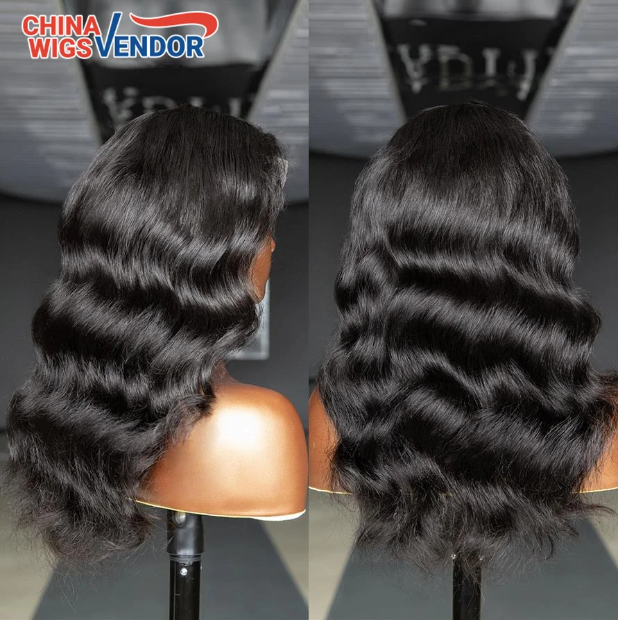 

180% Density Wholesale Virgin Brazilian Loose Wave Pre Plucked Top Grade Swiss Lace 13x6 Transparent Lace Frontal Wig For Women