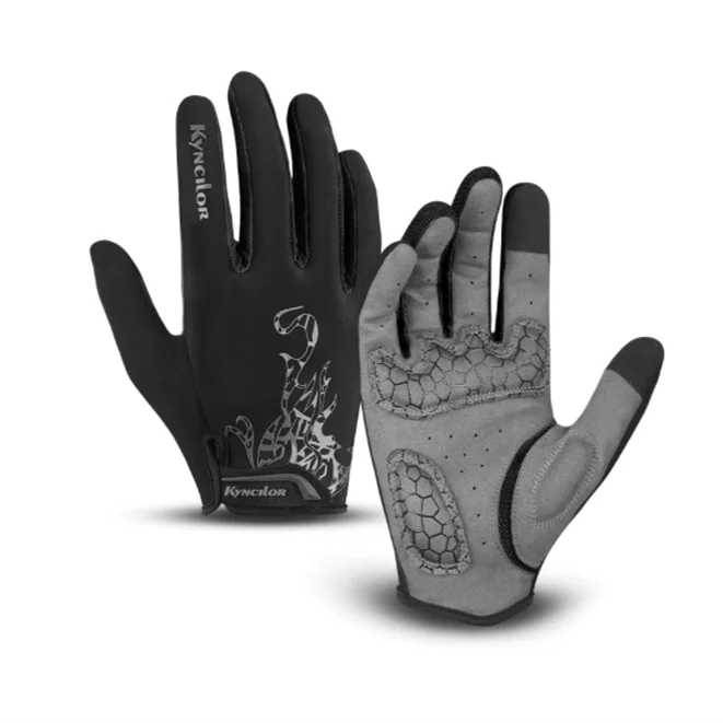 

Outdoor Cycling Gloves Mountain Bike Gloves Men Full Finger Anti-Slip Shock-Absorbing Touch Screen Bicycle Gloves, Blue/black/red