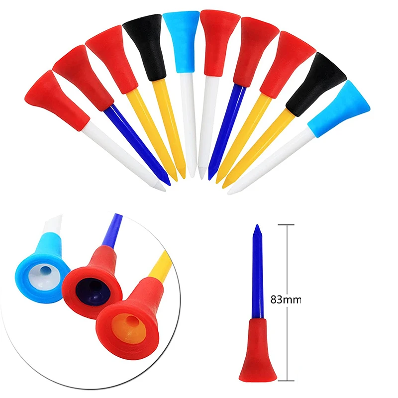 

Golf Tees Plastic With Rubber Cushion Top High Quality Multi Color