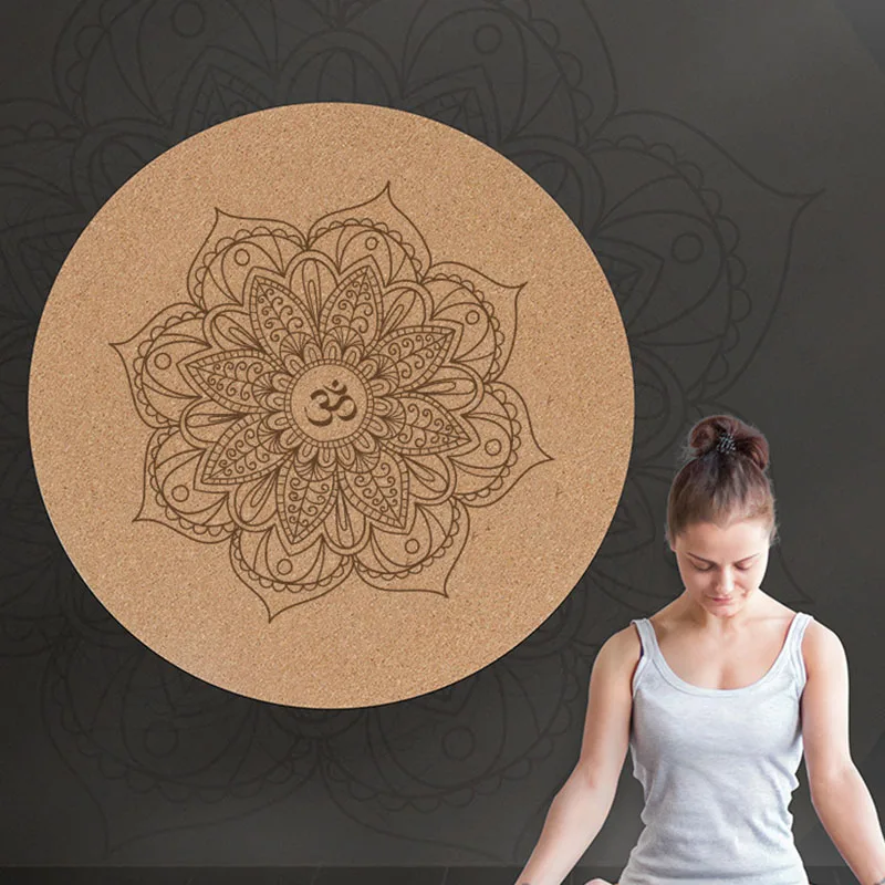 

Mat Little Round Cork Rubber 60x60cmx3mm Non Slip Yoga Meditation Cushion Pilates Pad for Home Outdoor PSEN999