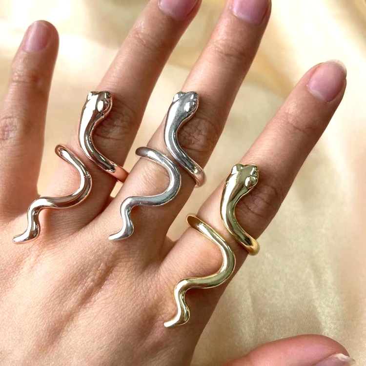 

Jialin jewelry 2021 ins fashion custom open snake Eye men ring finger Womens ring