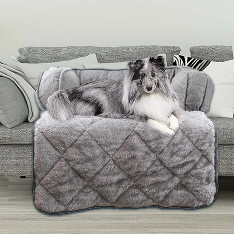 

Multifunction Breathable Fluffy Felt Dog Bed Pet Bed Luxury Dirt-Proof Pet Sofa Cushion for Pets Sleeping Bed, Brown/grey