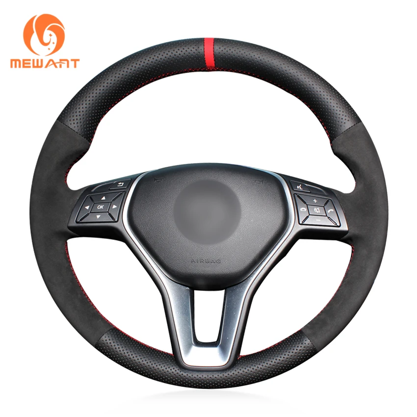 

Hand Sewing Suede Artificial Leather Steering Wheel Cover for Mercedes-Benz W246 W204 C117 C218 W212 2011 2012 2013 2014 2015