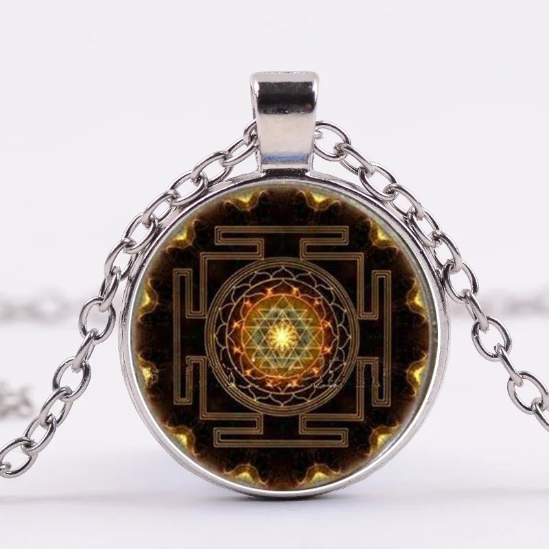 

XL006-88 Hot Selling Sacred Sri Lanka Yantra Time Gemstone Pendant Necklace Vintage Sweater Chain, White,khaki,black,gold