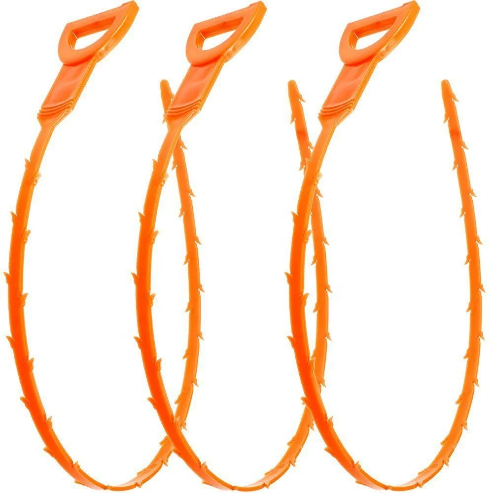 

3 Pack 20 Inch Drain Snake Hair Drain Clog Remover Cleaning Tool, Yellow