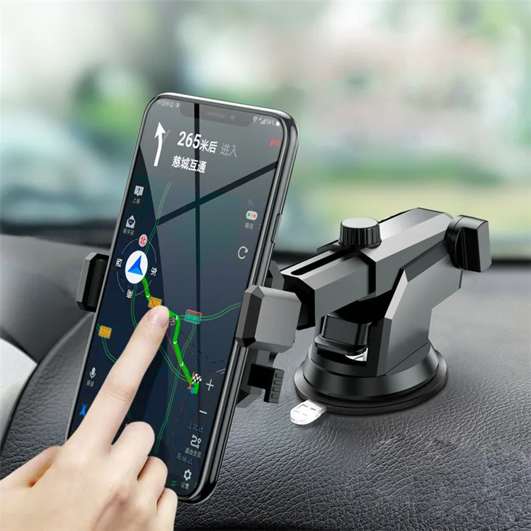 

Adjustable Cell Phone Holder 360 Rotating Dashboard Windshield Suction Universal car mount holder, Black