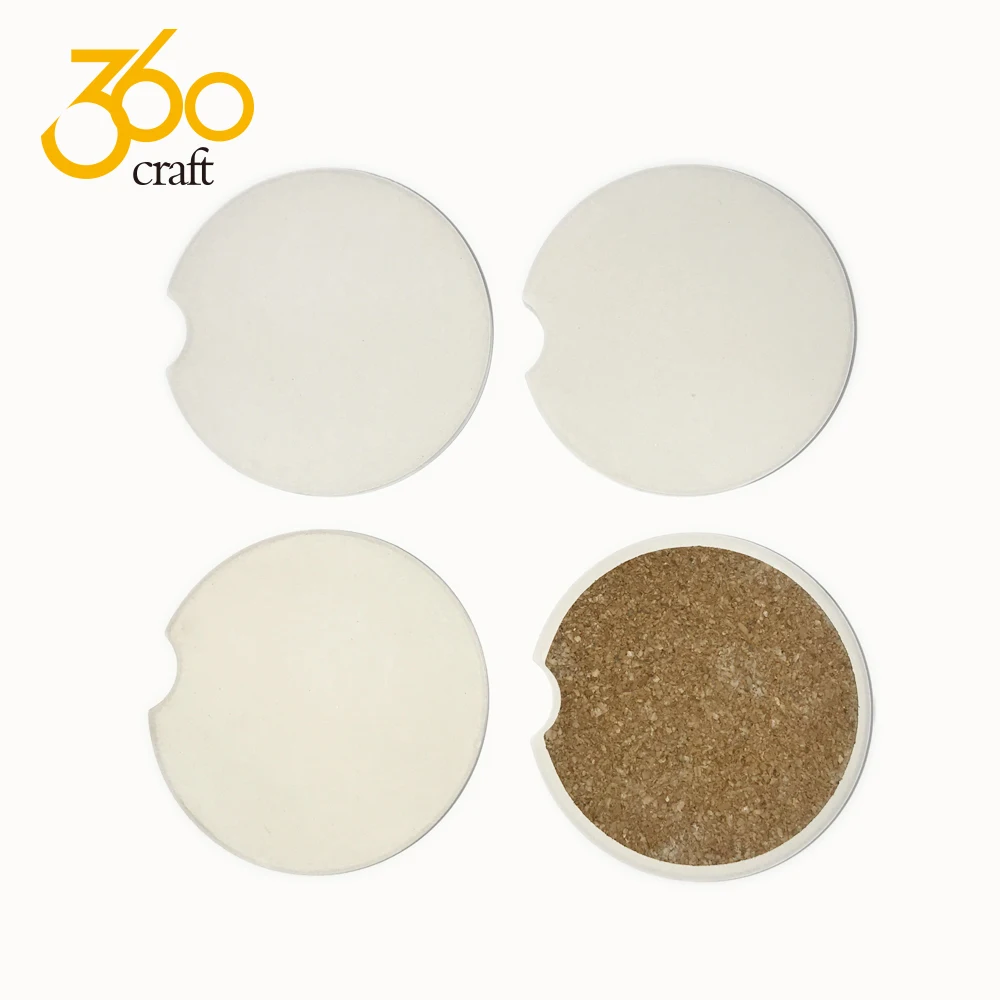 

360Craft Sublimation Cup Holder Ceramic Sandstone Absorbent Car Coaster