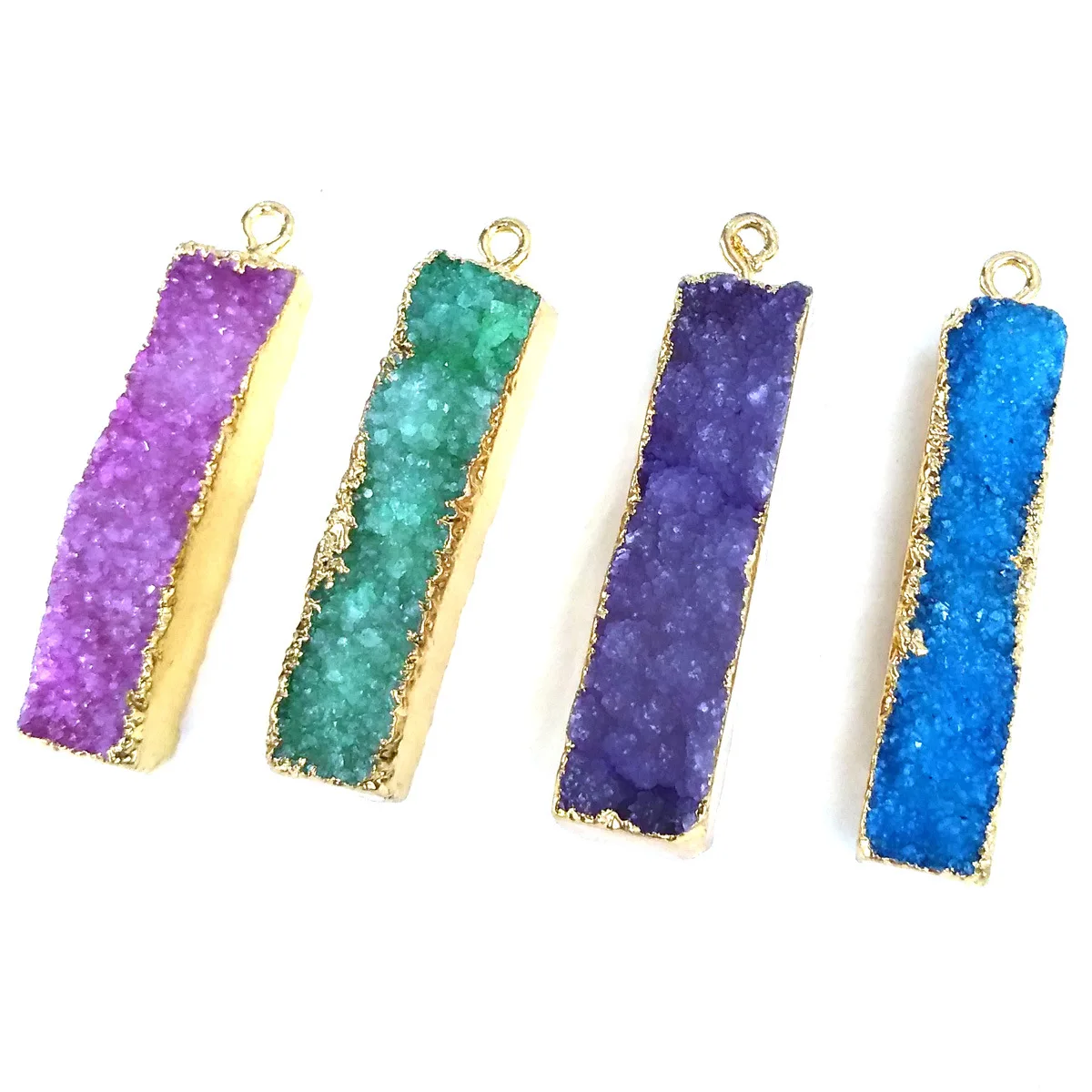 

Natual Stone Bead Druzy Quartz Agate Charms Pendants For DIY Jewelry Making, Picture