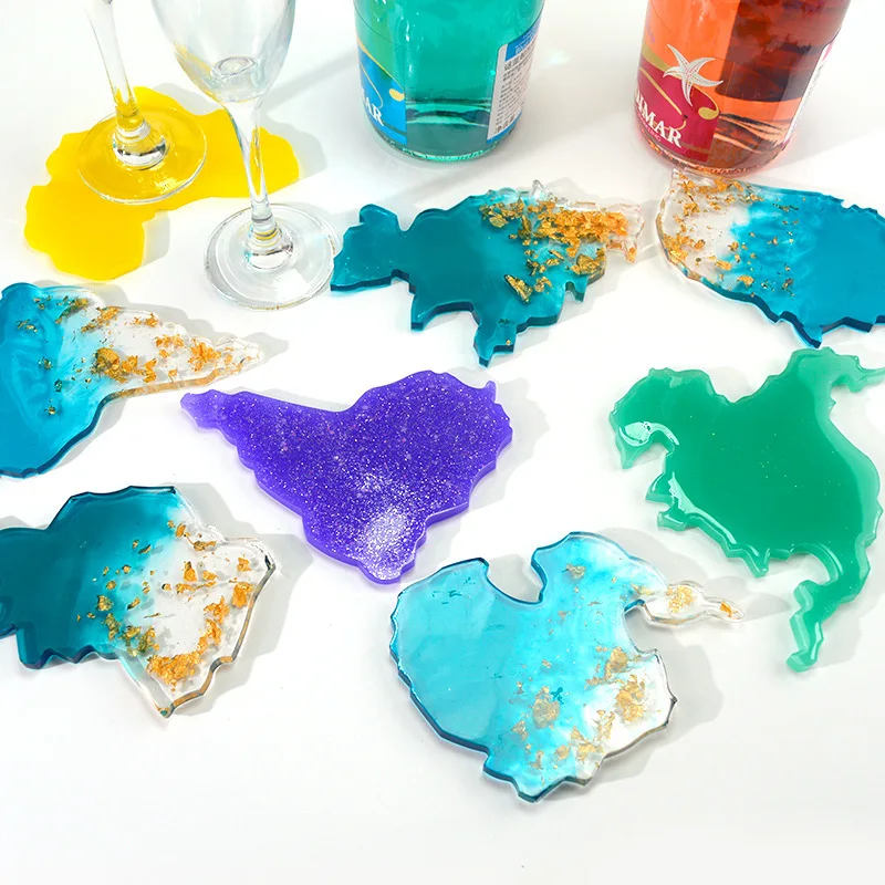 

High Quality Diy resin Silicone Seven Continents Coaster Mold