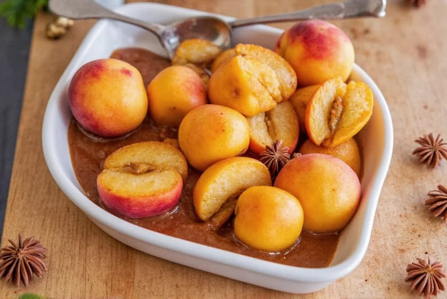 Cooking spiced peaches
