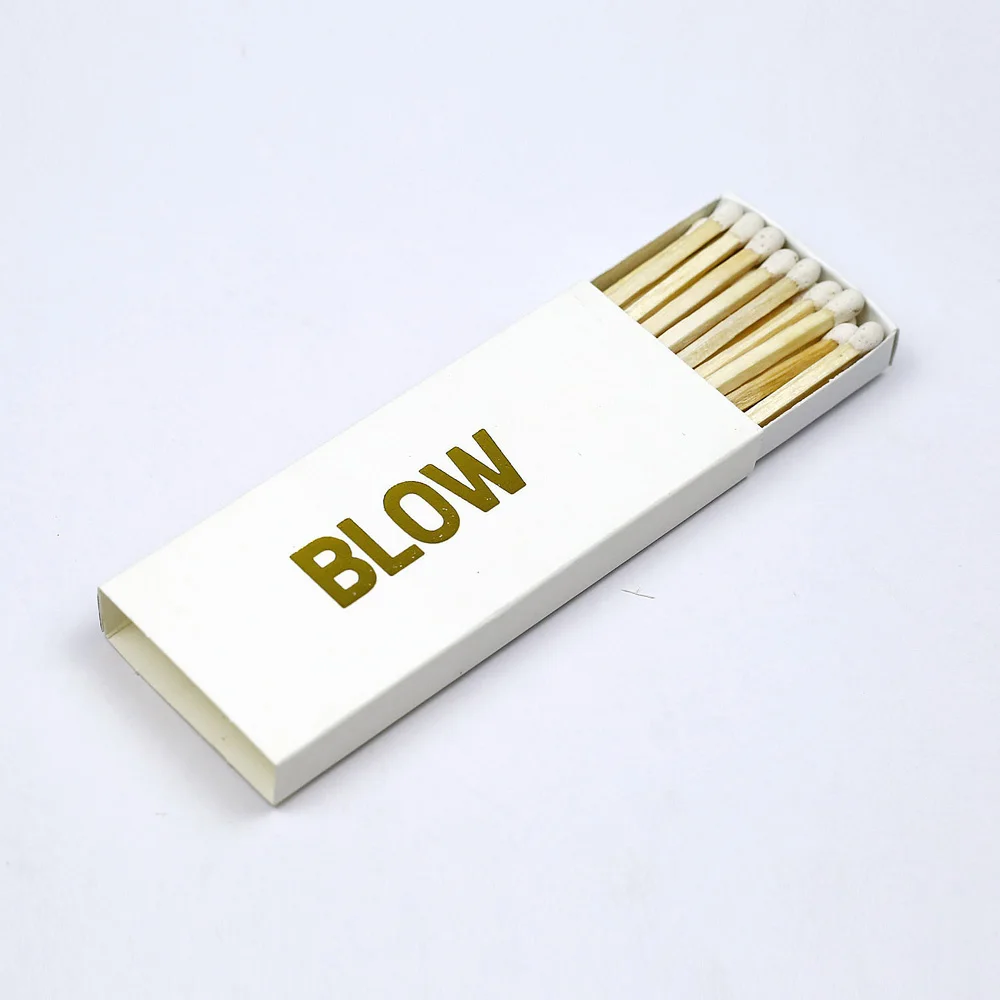 

98mm white matches long customized matches box hot foil printing logo, Custom color accepted